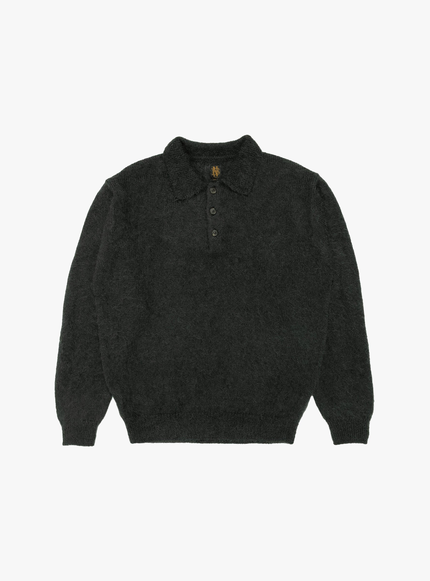 Pure Mohair Polo Charcoal Blue by BATONER | Couverture & The Garbstore