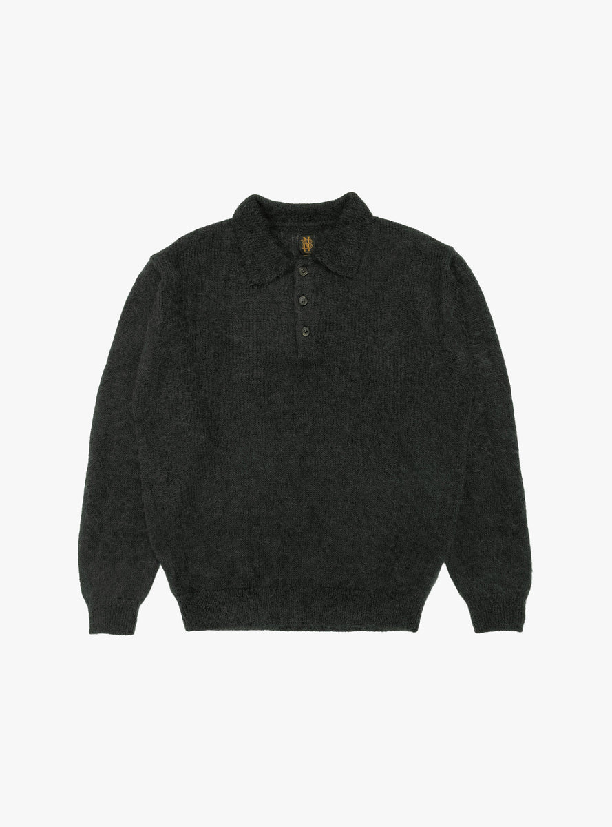 LOHEN MOHAIR POLO KNIT【BLACK】UNISEX LOHEN MOHAIR POLO KNIT【BLACK】UNISEX LOHEN MOHAIR POLO KNIT