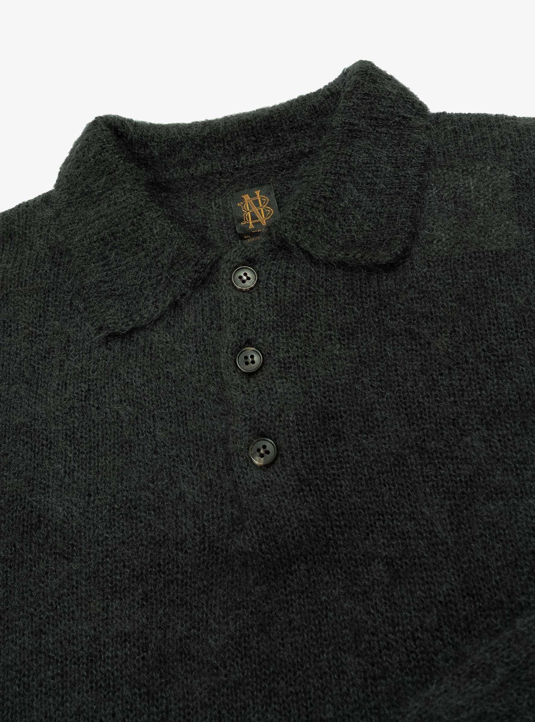 Pure Mohair Polo Charcoal Blue by BATONER | Couverture & The Garbstore