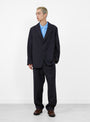 Wool Serge Square Jacket in Navy by Kaptain Sunshine at Couverture and The Garbstore 
model front 