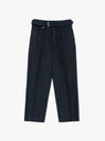 Belted Riviera Pants in Navy by Kaptain Sunshine at Couverture and The Garbstore 
front