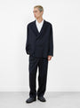 Take Easy Jacket in Navy by Kaptain Sunshine at Couverture and The Garbstore 
model front 