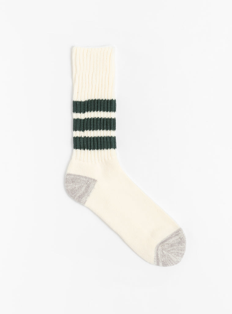 Coarse Ribbed Socks Dark Green at ROTOTO at Couverture & The Garbstore
front 