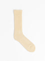 Loose Pile Crew Socks Raw Beige by ROTOTO at Couverture & The Garbstore Main