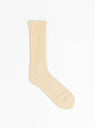 Loose Pile Crew Socks Raw Beige by ROTOTO at Couverture & The Garbstore Main