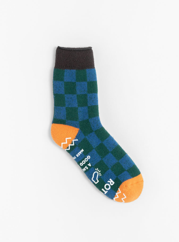 Pile Room Socks Charcoal and Light Orange from ROTOTO at Couverture & The Garbstore
front 