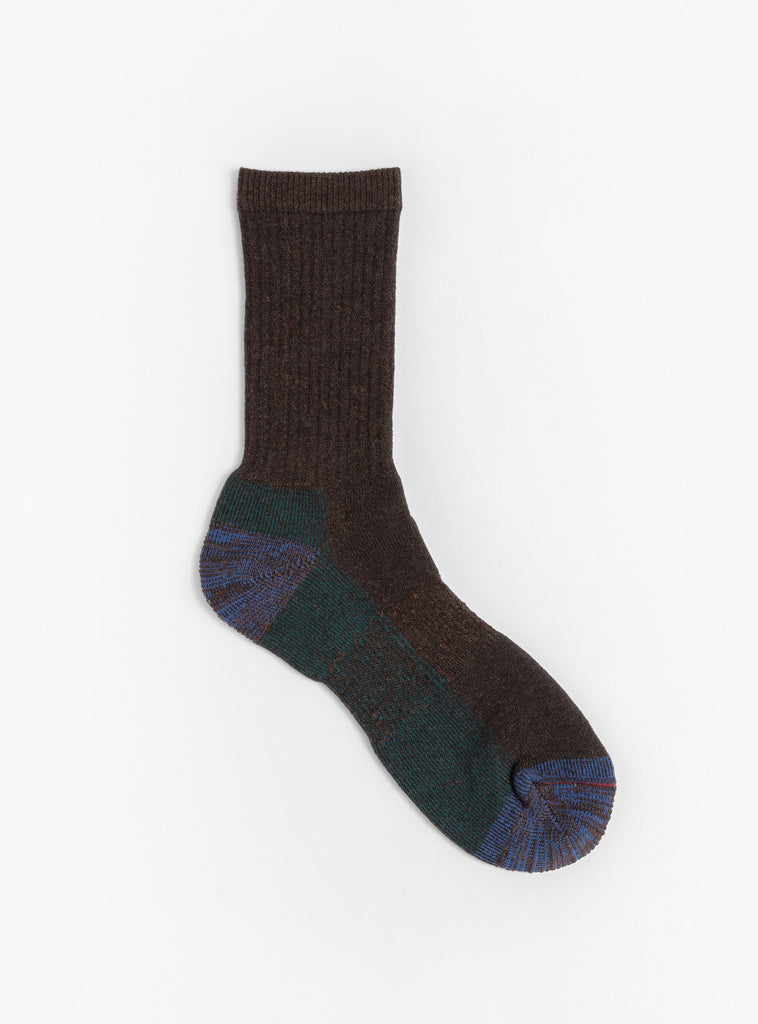 Double Face Socks Dark Brown from ROTOTO at Couverture & The Garbstore
front
