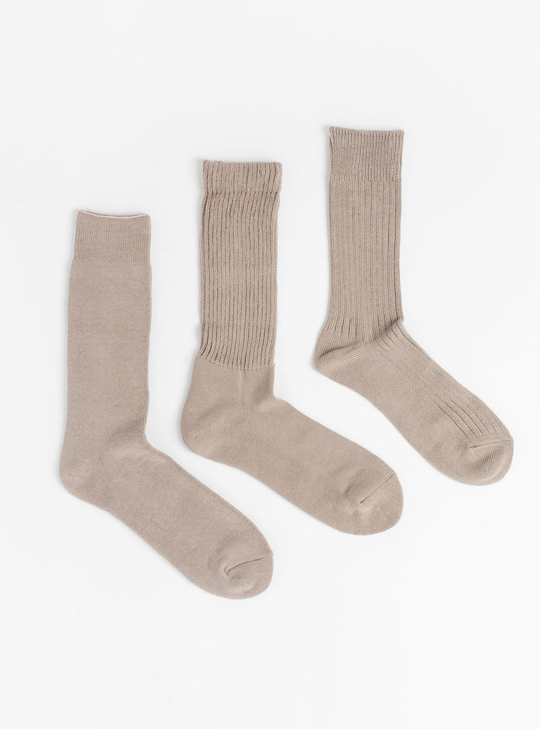 Organic Cotton Daily 3 Pack Socks Grey by ROTOTO at Couverture & The Garbstore One of Each