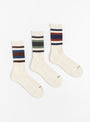 3 Pack Everyday Socks Green, Blue and Burgundy from ROTOTO at Couverture & The Garbstore
front 