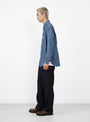 The St. Louis Shirt arrives from Post O'Alls in Indigo Chambray at Couverture & The Garbstore
model side 