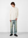 Organic Mugwasher Stripe Shirt Ecru by TDR at Couverture & The Garbstore 
model front 