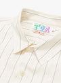 Organic Mugwasher Stripe Shirt Ecru by TDR at Couverture & The Garbstore Detail