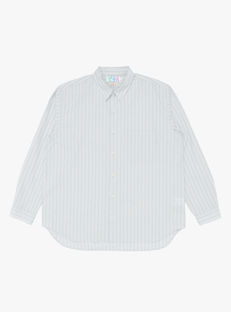 Organic Mugwasher Stripe Shirt Grey by TDR at Couverture & The Garbstore 
front
