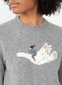 The 12G Wool Crew Neck Fly Goose Sweater from Kapital at Couverture & The Garbstore
model detail
