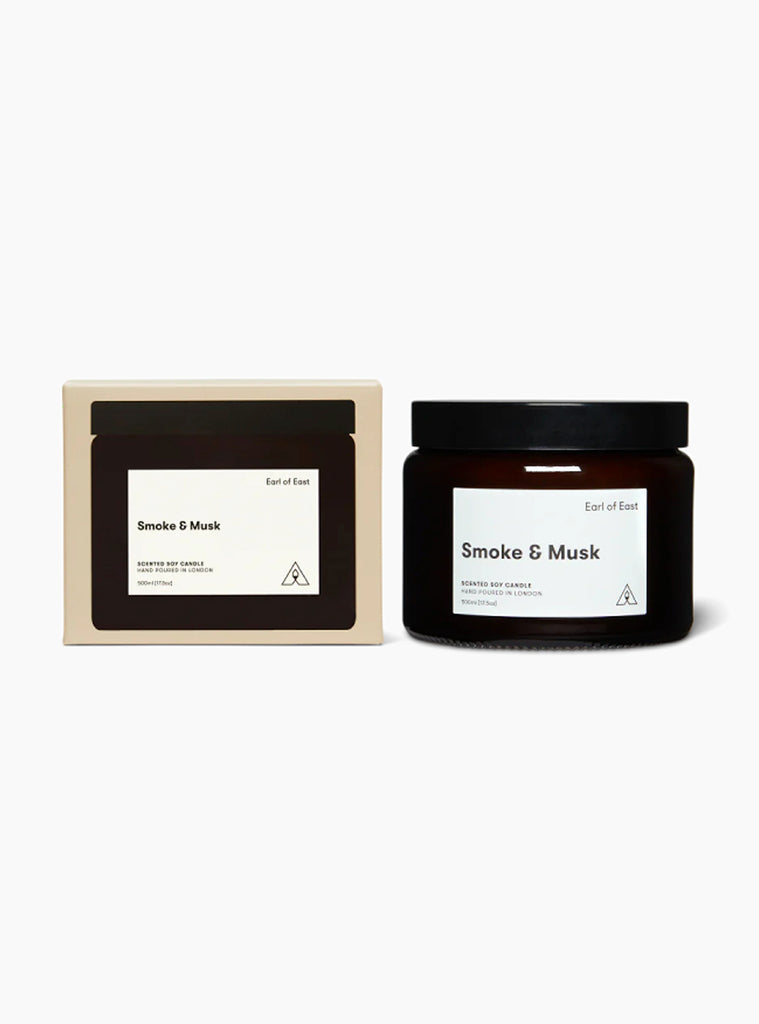 Smoke & Musk Soy Wax Candle 500ml from Earl of East at Couverture & The Garbstore
front 