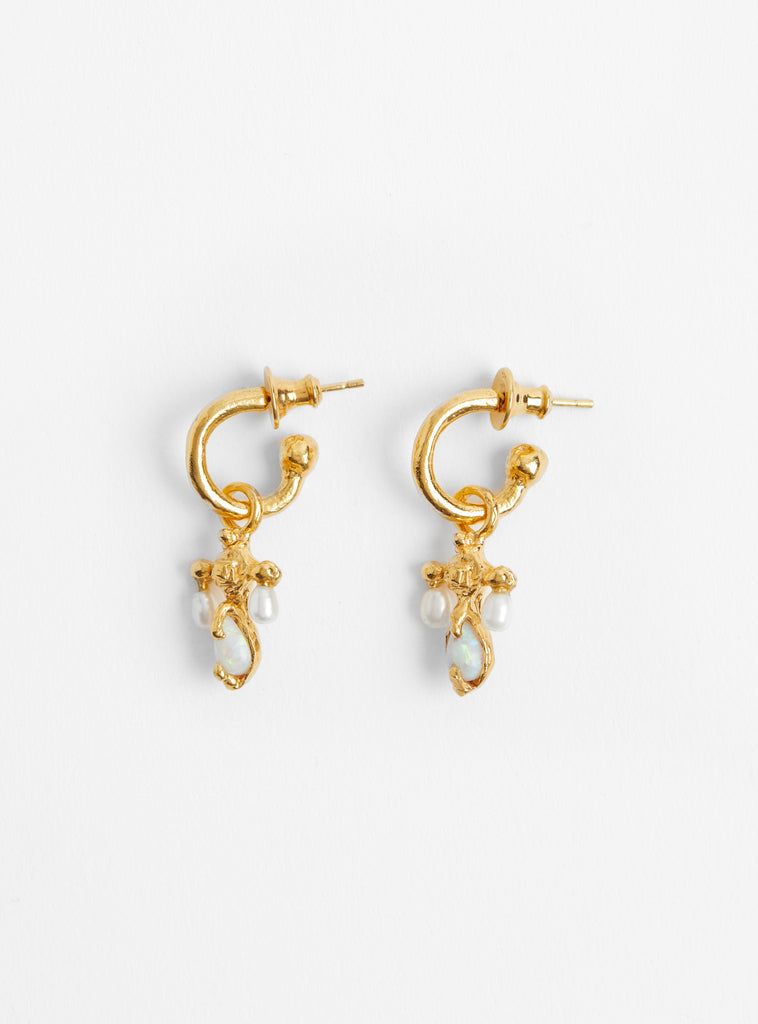 The Daphne and Apollo Hoops Gold with Pearl at Couverture & The Garbstore
front 