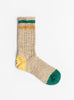 The 60yarns Grandrelle IVY RAINBOW HAPPY Heel Socks from Kapital come in Beige full