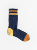 The 60yarns Grandrelle IVY RAINBOW HAPPY Heel Socks from Kapital come in Navy at Couverture & The Garbstore
front
