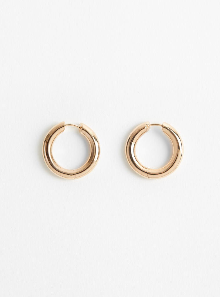 XL Wide Oblique Hoops Gold from Annika Inez at Couverture & The Garbstore
front 