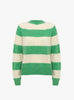 Jets Stripe Crew Neck Knit Green and Off White from YMC at Couverture & The Garbstore
front 