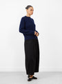 Jets Crew Neck Knit Navy from YMC at Couverture & The Garbstore
model side 