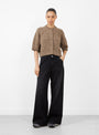 Kwai Knit Cardigan Taupe from YMC at Couverture & The Garbstore
model 