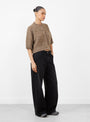 Kwai Knit Cardigan Taupe from YMC at Couverture & The Garbstore
model side 