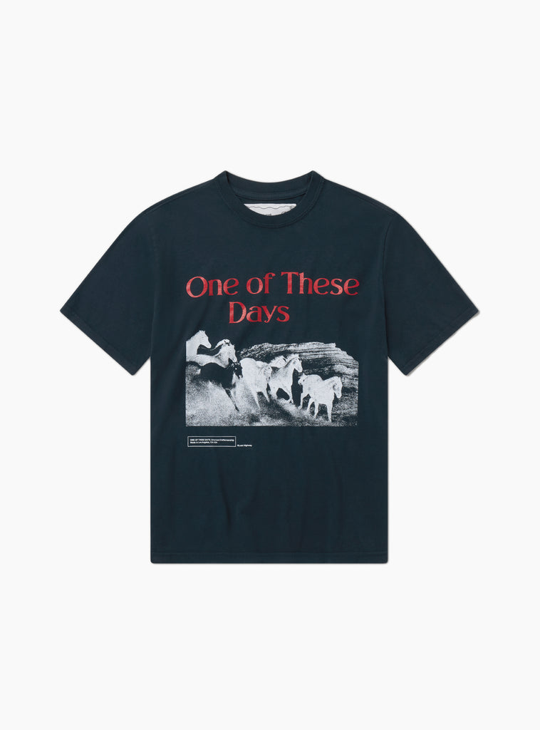 The Glad You're Here With Me T-Shirt from One of These Days comes in Washed Black at Couverture & The Garbstore
front