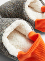 The Hopping Nep Home Shoes from Merippa arrive in Tweed/Sheep Boa Orange at Couverture & The Garbstore
detail 