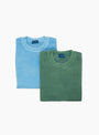 90s Sweatshirt Pigment Crewneck 2 Pack Light Blue & Olive from Towncraft at Couverture & The Garbstore
front 