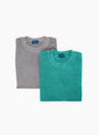 The 90s Sweatshirt Pigment Crewneck 2 Pack from Towncraft arrives in Emerald and Grey at Couverture & THe Garbstore
front