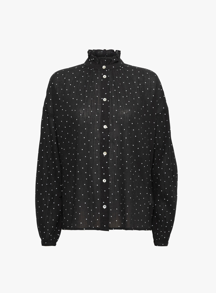The Hannah Shirt from Skall Studio comes in black and white dot at Couverture & The Garbstore
front 