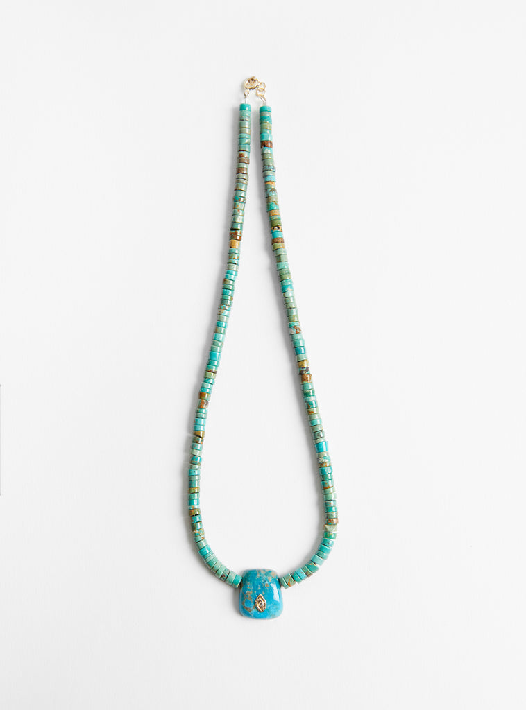 The Taylor No2 Necklace in Turquoise from Pascale Monvoisin at Couverture & The Garbstore
front