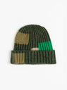 The 5G Wool Tugihagi Knit Beanie in Khaki from Kapital at Couverture & The Garbstore
front 