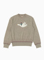 The 12G Wool Crew Neck Sweater (Fly Goose) from Kapital comes in Beige at Couverture & The Garbstore
front 