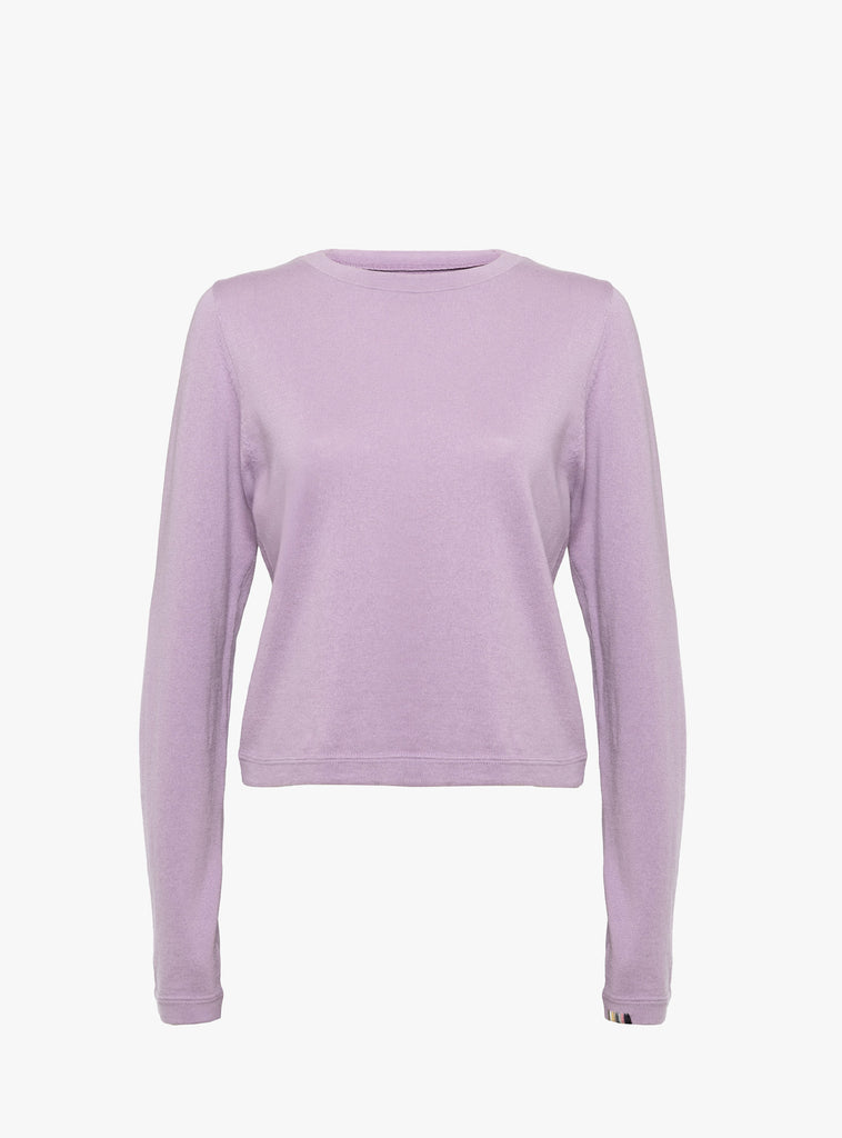 The No 451 Lisa Long Sleeve T-Shirt from Extreme Cashmere arrives in Lila at Couverture & The Garbstore
front 