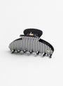 The Iconic Medium Claw Clip White Stripes from Turtle Story at Couverture & The Garbstore
front 