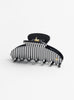 The Iconic Medium Claw Clip White Stripes from Turtle Story at Couverture & The Garbstore
front 