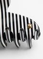 The Iconic Medium Claw Clip White Stripes from Turtle Story at Couverture & The Garbstore
detail
