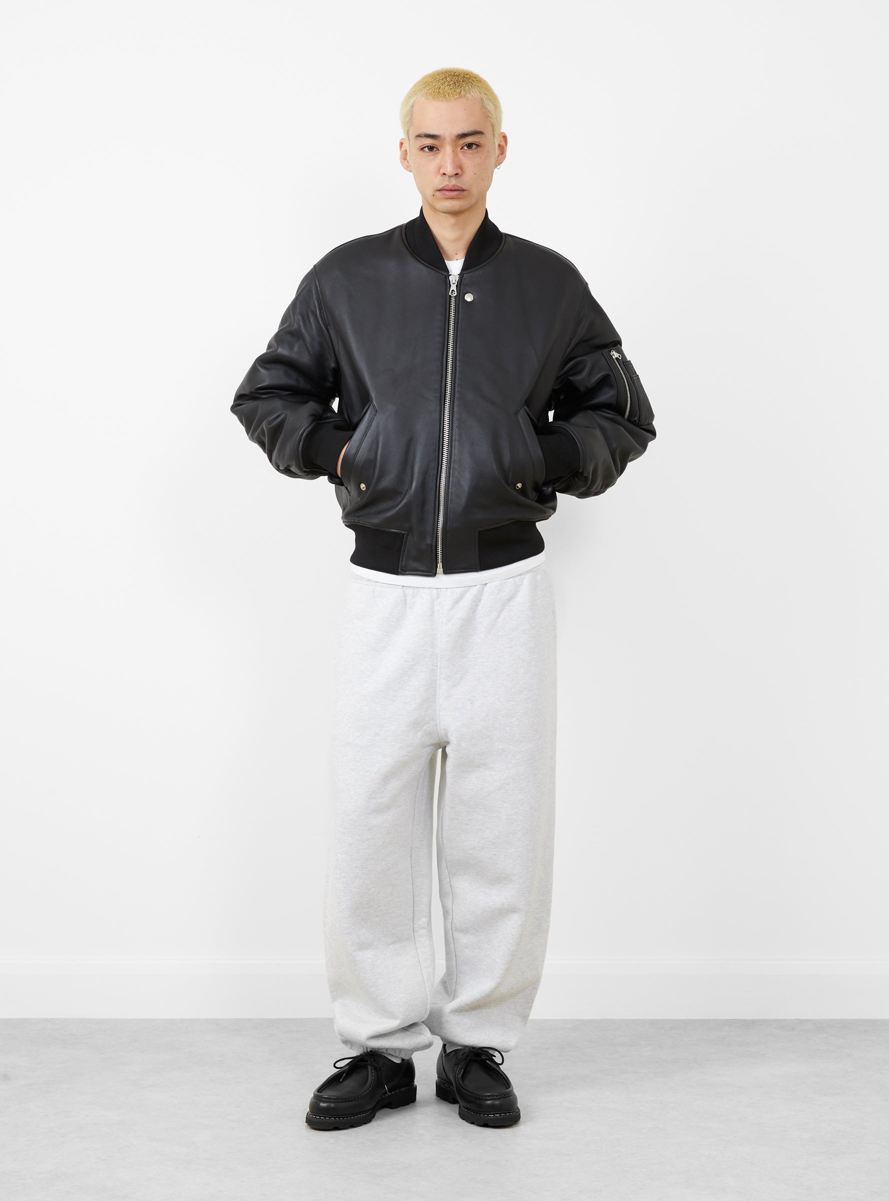 Built Leather Bomber Black by Stüssy | Couverture & The Garbstore