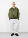 The Pile Lined Zip Jacket from Stüssy arrives in Olive at Couverture & The Garbstore
model front 