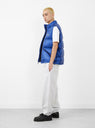 The Micro Ripstop Down Vest from Stüssy arrives in Royal Blue at Couverture & The Garbstore
model side 