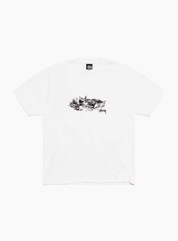 The Fawn Tee from Stüssy arrives in White at Couverture & The Garbstore
front 