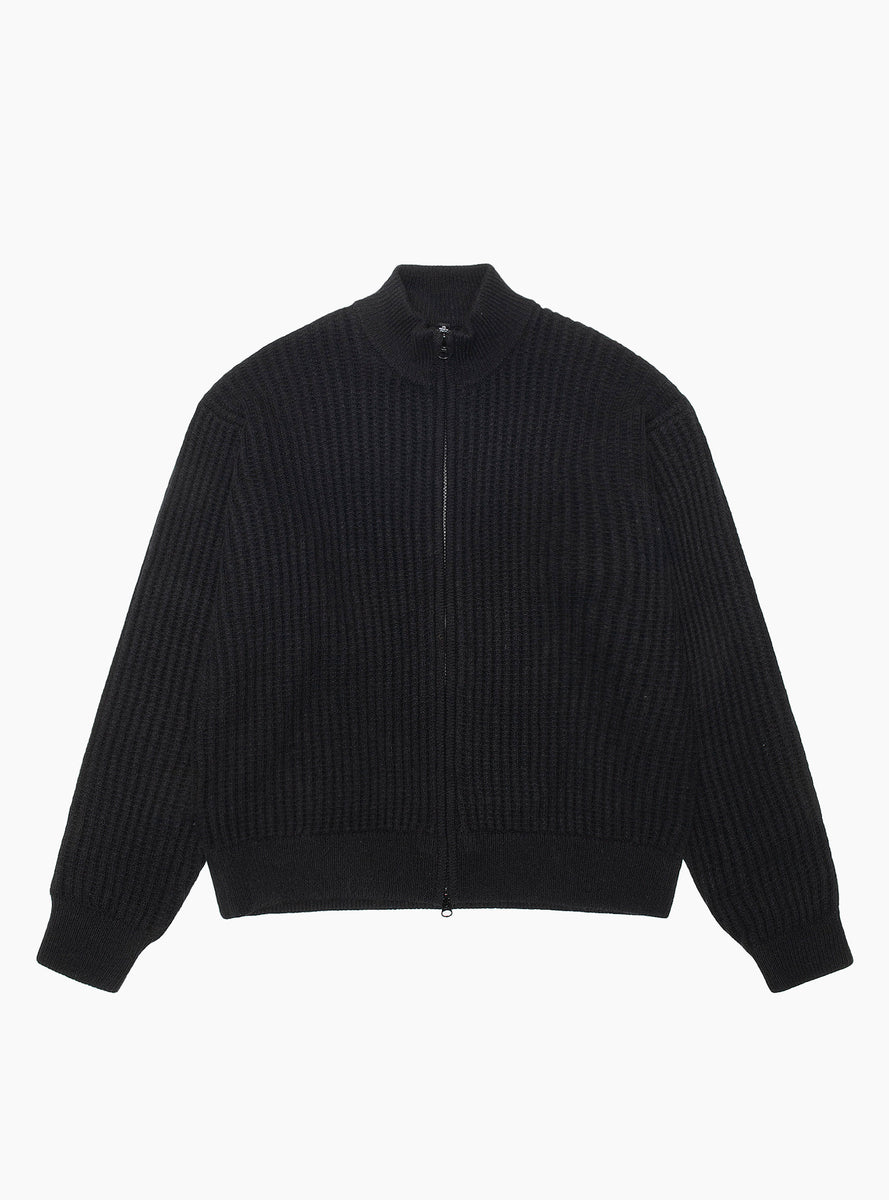 Patch Zip Up Sweater Black by Stüssy | Couverture & The Garbstore