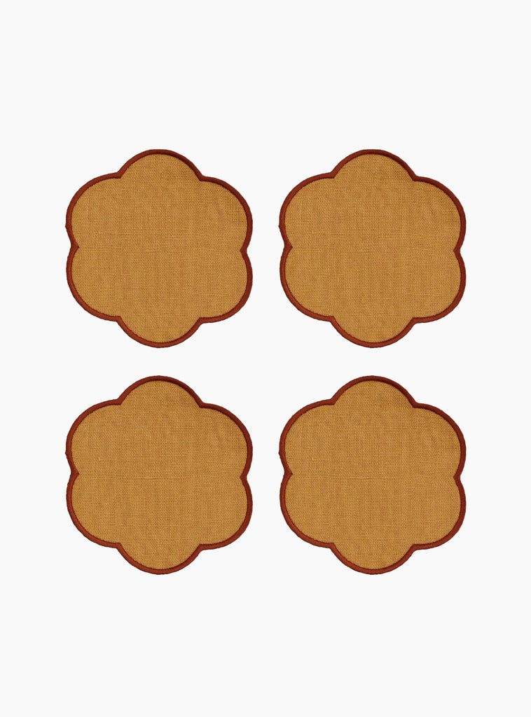 Scalloped Coasters Set Yellow from Tomète at Couverture & The Garbstore
front 