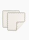 Scalloped Napkins in White & Green  Tomète at Couverture & The Garbstore
folded