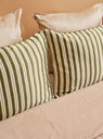 The Mulberry Silk Pillowcase from Emily's Pillow comes in Green Stripe at Couverture & The Garbstore
bedding 