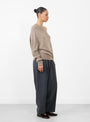 The Merino Wool Off-Shoulder Sweater Taupe from Cordera at Couverture & The Garbstore
model side