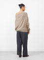 The Merino Wool Off-Shoulder Sweater Taupe from Cordera at Couverture & The Garbstore
model back