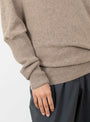 The Merino Wool Off-Shoulder Sweater Taupe from Cordera at Couverture & The Garbstore
model detail